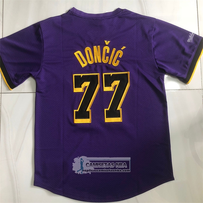 Camiseta Manga Corta Los Angeles Lakers Luka Doncic NO 77 Violeta